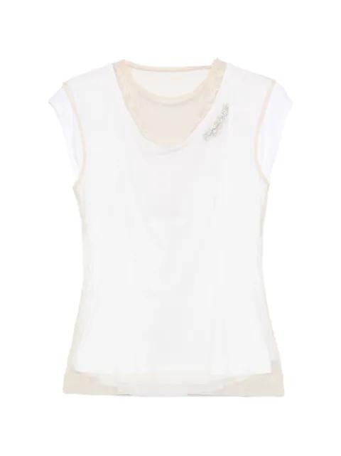 layered lace-trim T-shirt by SIMONE ROCHA