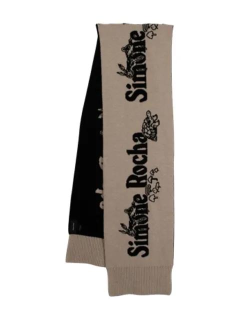 logo ribbed scarf by SIMONE ROCHA