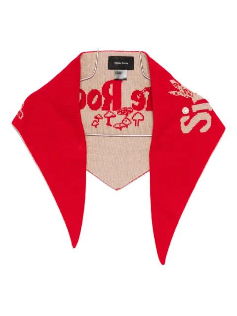 pearl-embellished logo scarf by SIMONE ROCHA