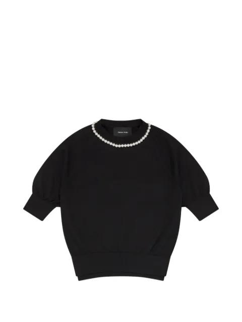 pearl-embellished puff-sleeve sweater by SIMONE ROCHA