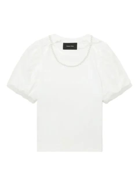 pearl-embellished puff-sleeve top by SIMONE ROCHA