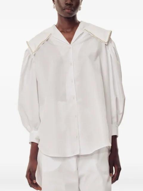 pearl-trimmed puff-sleeve shirt by SIMONE ROCHA