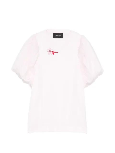 puff-sleeve flower T-shirt by SIMONE ROCHA