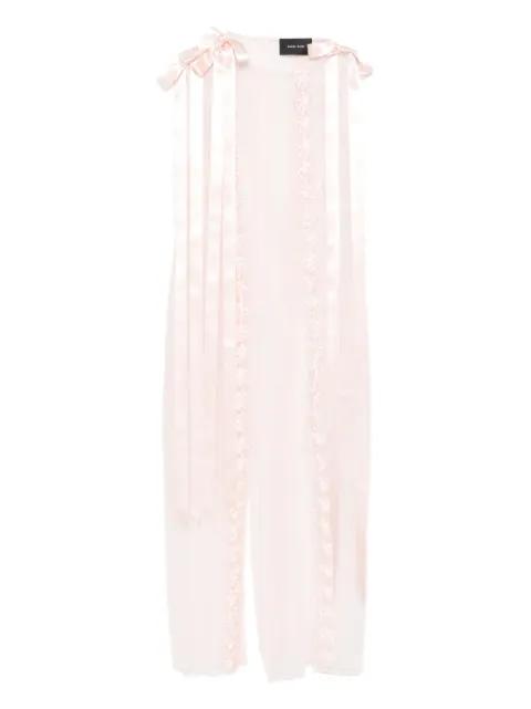 ribbon-trimmed sleeveless midi dress by SIMONE ROCHA