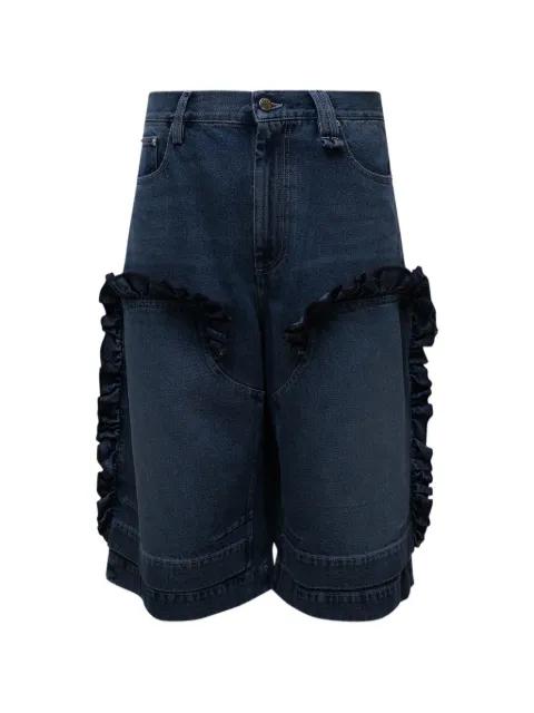 ruffled-trim denim shorts by SIMONE ROCHA