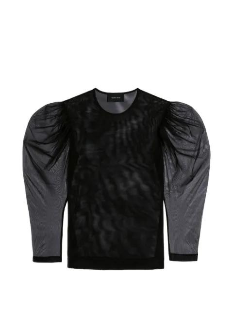 sheer draped-sleeve top by SIMONE ROCHA