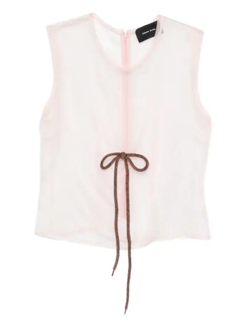 sheer frayed contour top by SIMONE ROCHA