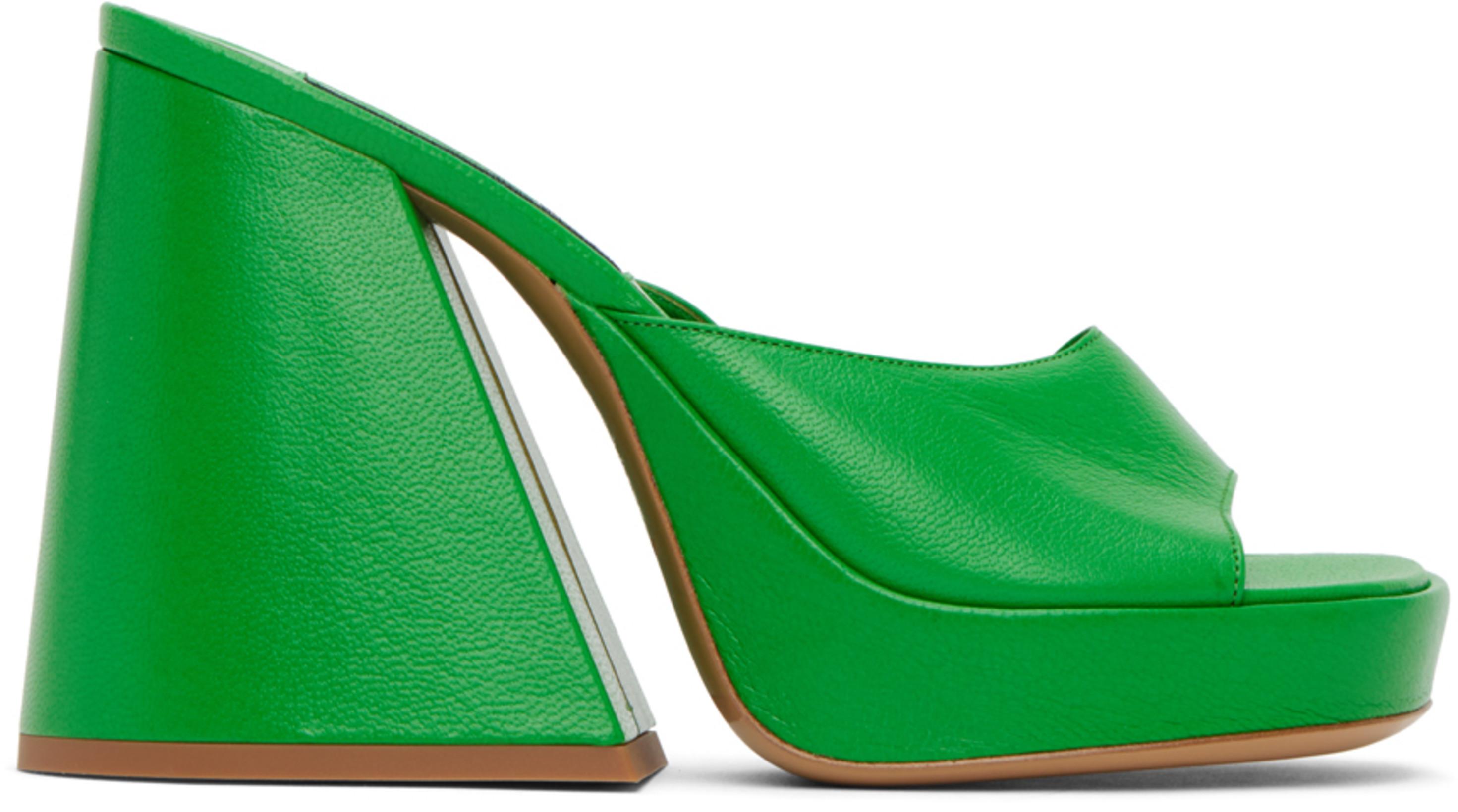 Green Slice Heeled Sandals by SIMONMILLER