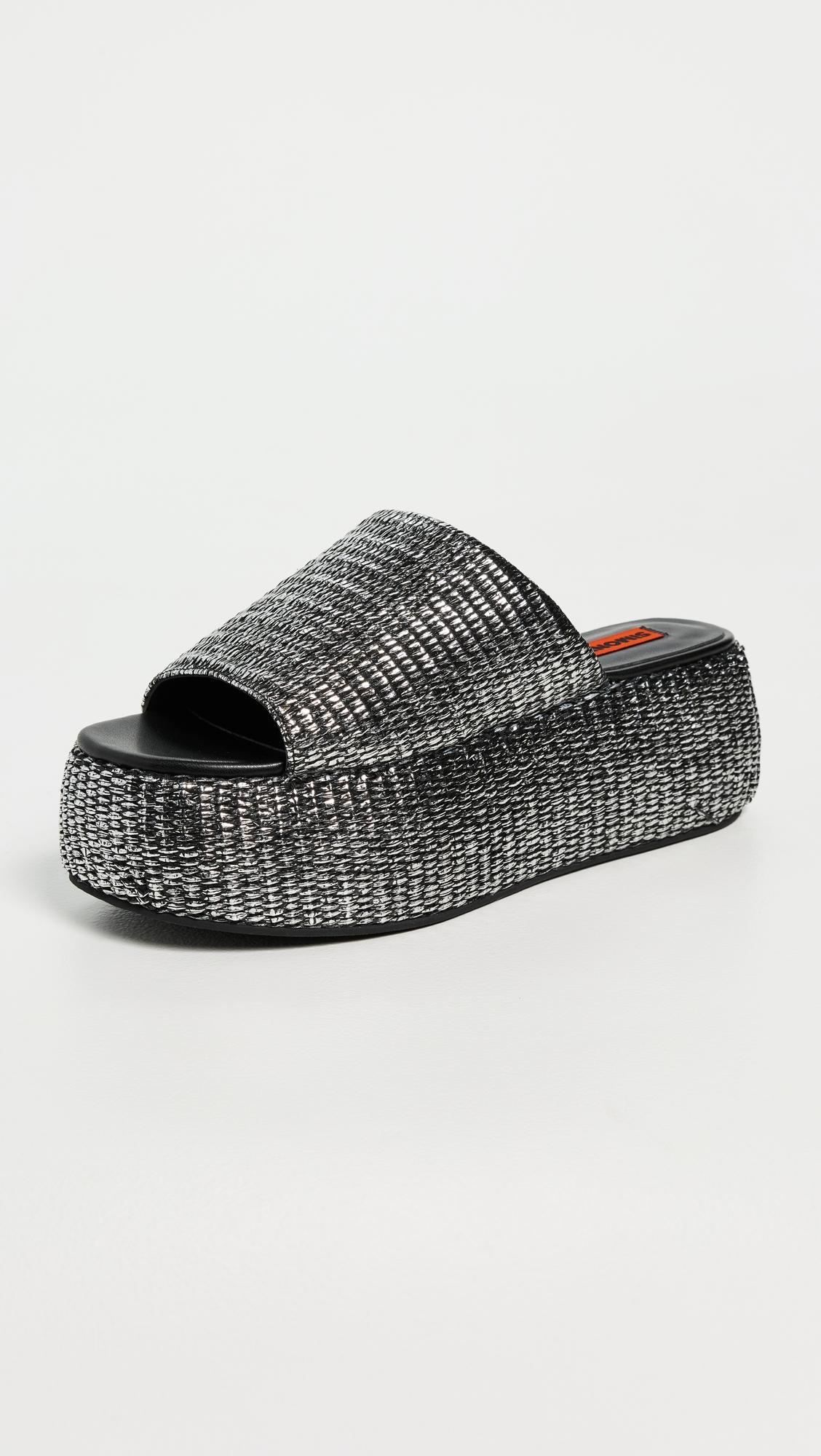 Metallic Raffia Cloudy Platform Sandals by SIMONMILLER