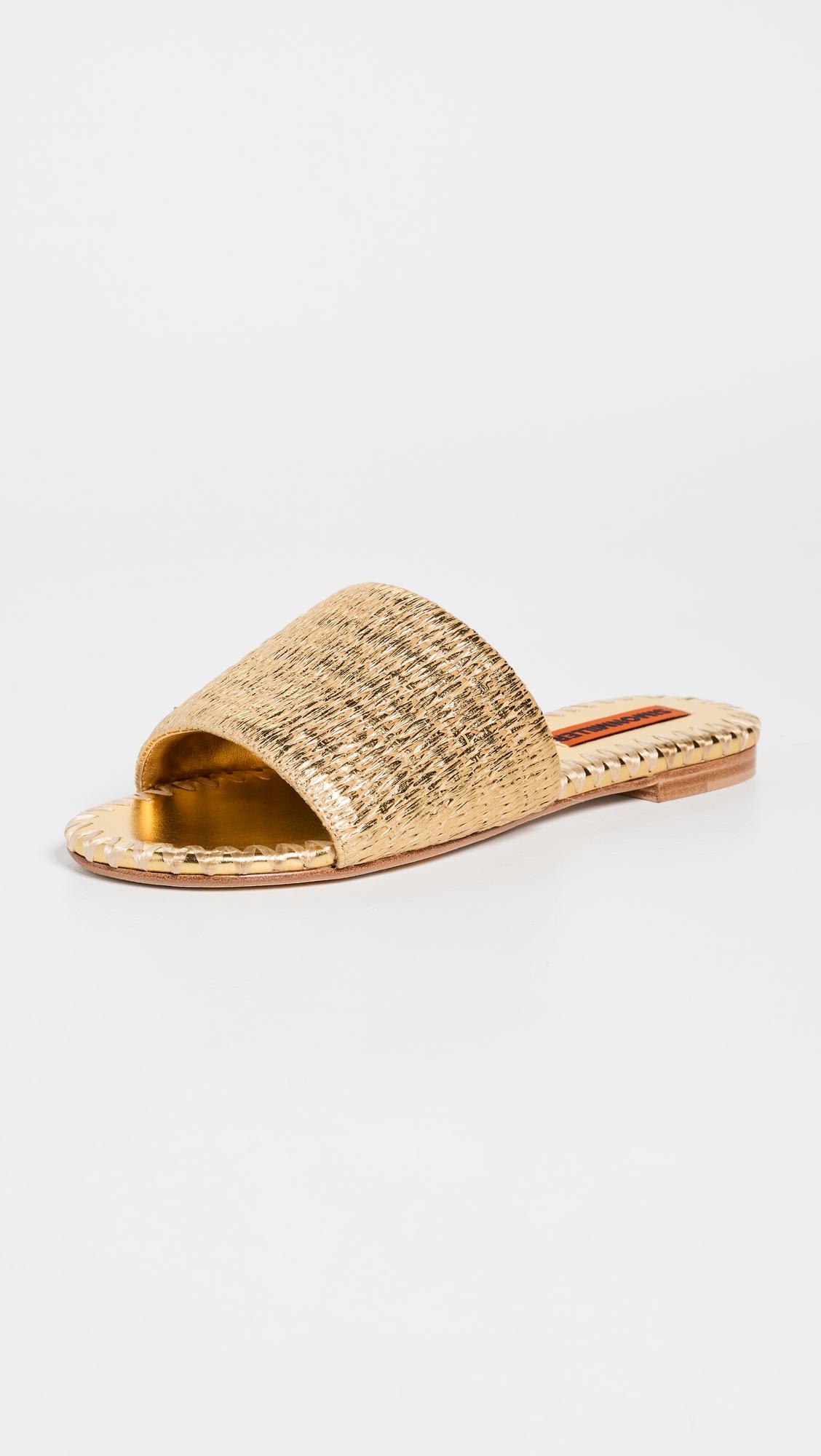 Metallic Raffia Salerno Sandals by SIMONMILLER