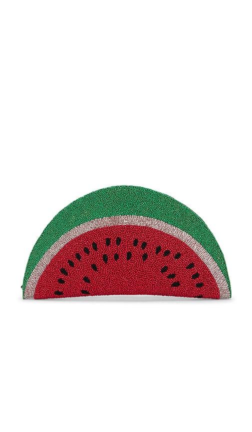SIMONMILLER Beaded Lune Clutch in Red by SIMONMILLER