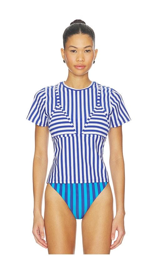 SIMONMILLER Bwai Striped Tee in Blue by SIMONMILLER