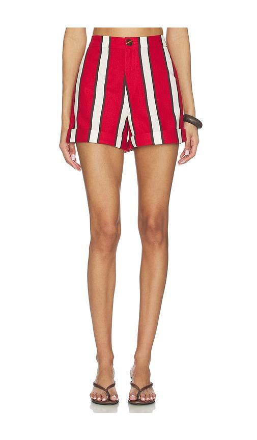 SIMONMILLER Como Linen Short in Red by SIMONMILLER