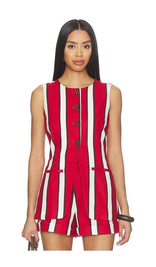 SIMONMILLER Del Mar Linen Vest in Red by SIMONMILLER