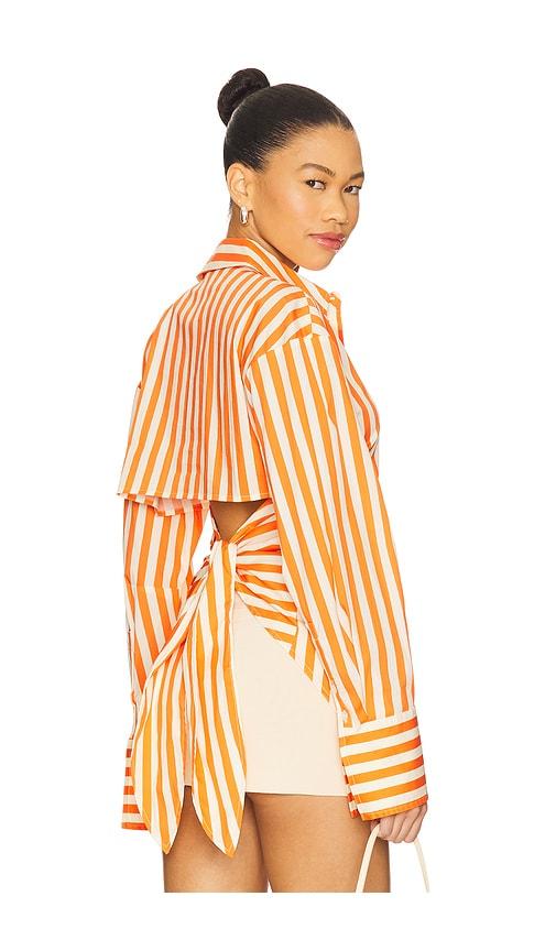 SIMONMILLER Loch Poplin Button Up in Orange by SIMONMILLER