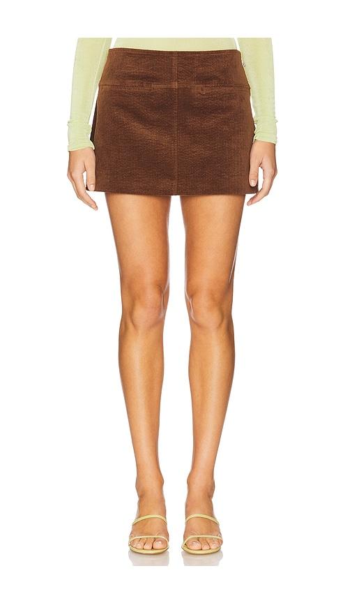 SIMONMILLER Twiggy Corduroy Mini Skirt in Coral by SIMONMILLER