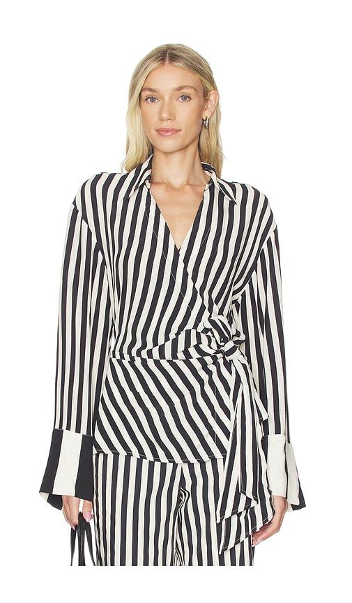 SIMONMILLER Vietta Crepe Top in Black,White by SIMONMILLER