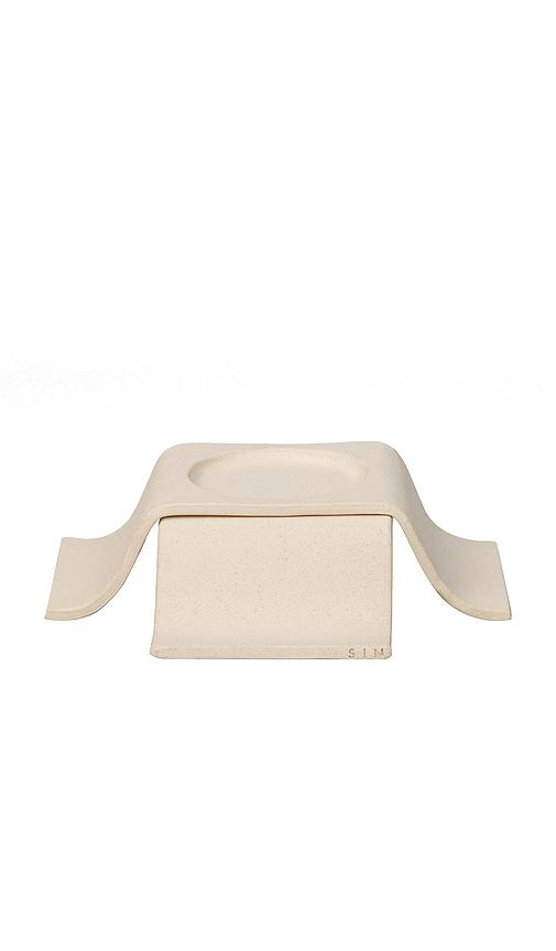 SIN Noor Pillar Tall Candle Holder in Cream by SIN