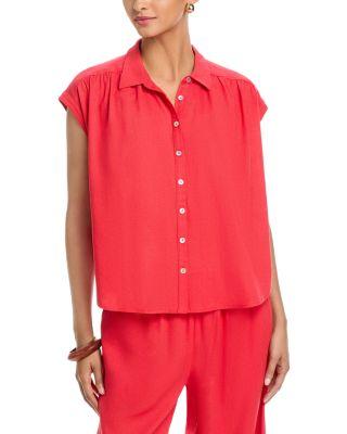 Short Sleeved Button Front Camp Shirt by SINGLE THREAD