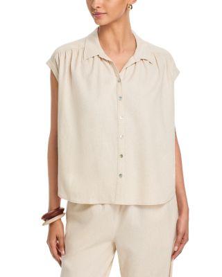 Short Sleeved Button Front Camp Shirt by SINGLE THREAD