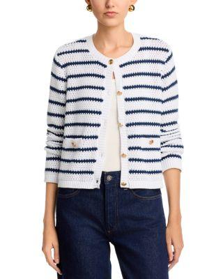 Stripe Button Front Cardigan by SINGLE THREAD