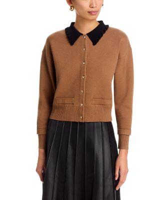 Contrast Collar Cardigan Sweater by SIONI