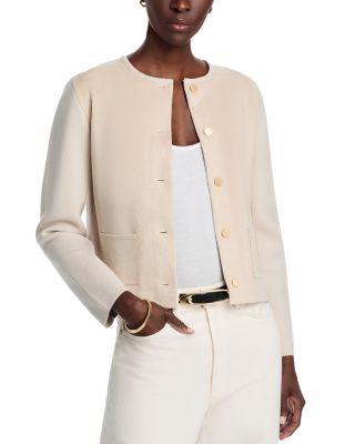 Faux Suede Button Front Jacket by SIONI