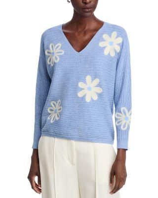 Floral Embroidered Dolman Sweater by SIONI