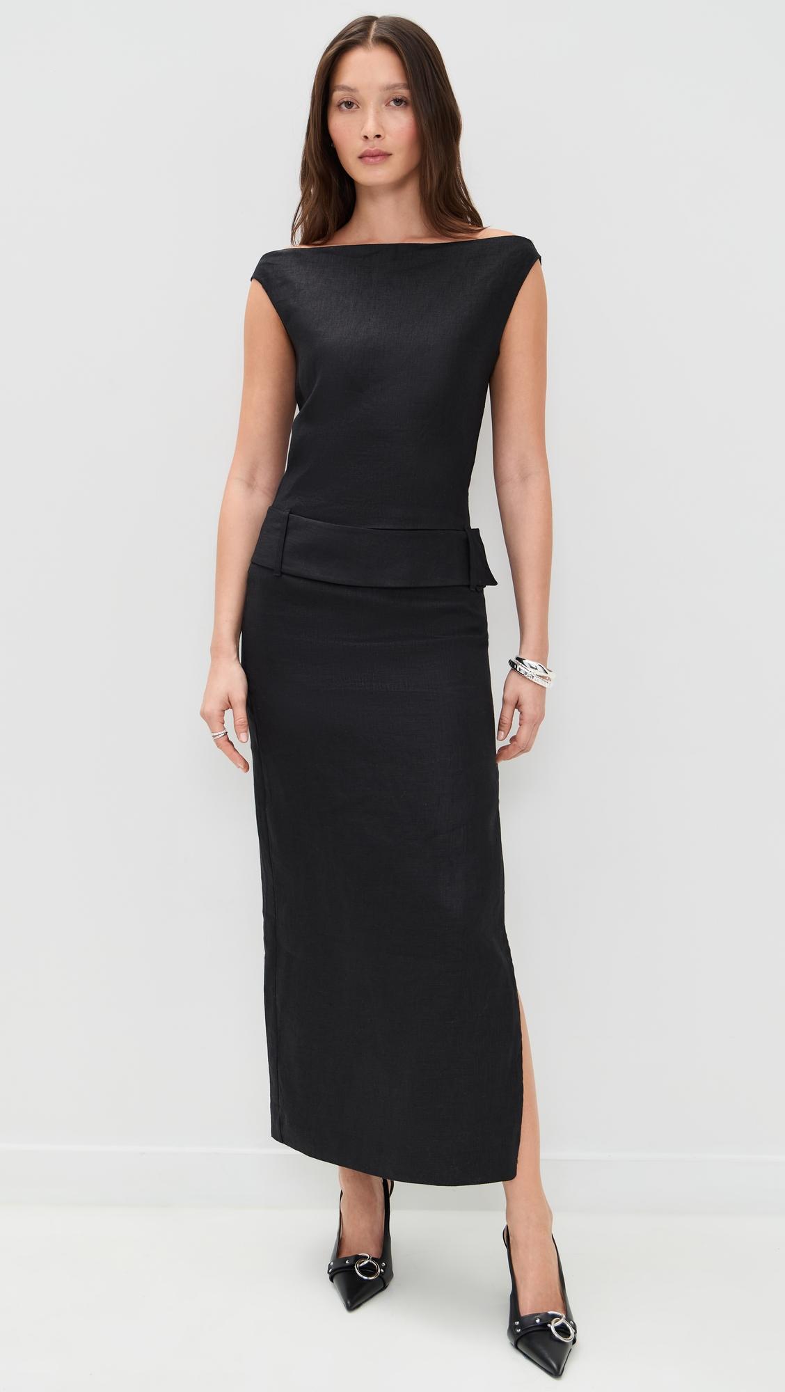 Raquel Off Shoulder Midi Dress by SIR THE LABEL