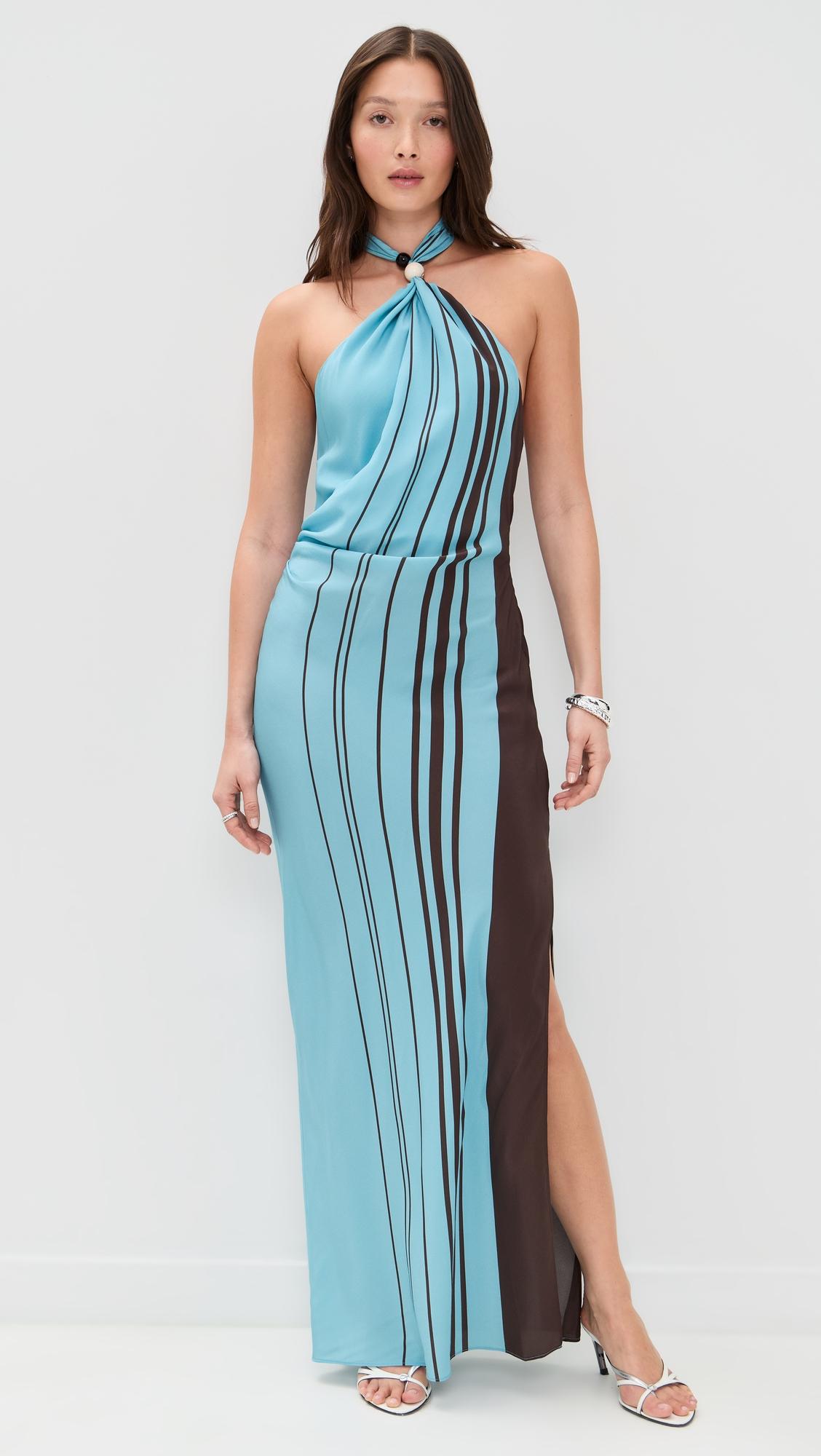 Rioja Halter Scarf Silk Maxi Dress by SIR THE LABEL