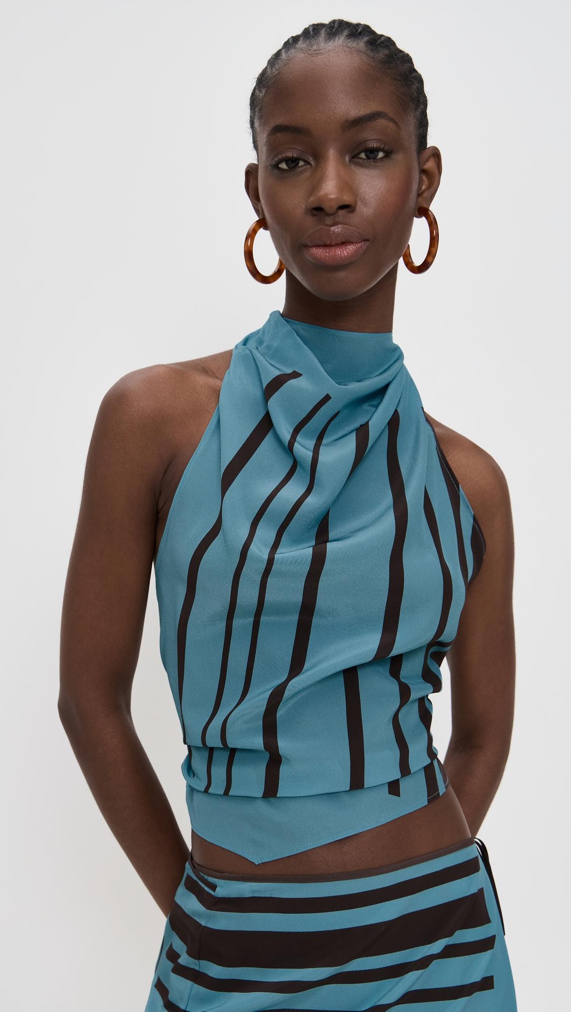 Rioja Silk Halter Scarf Top by SIR THE LABEL