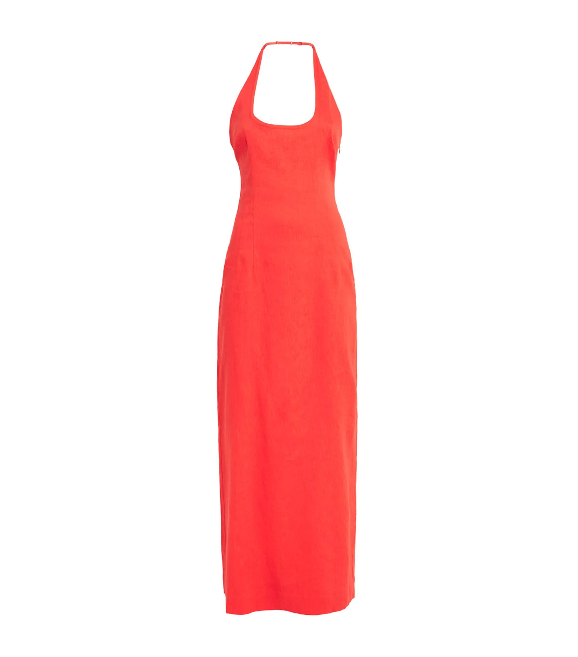 SIR. Linen-Blend Halterneck Elodie Maxi Dress by SIR THE LABEL