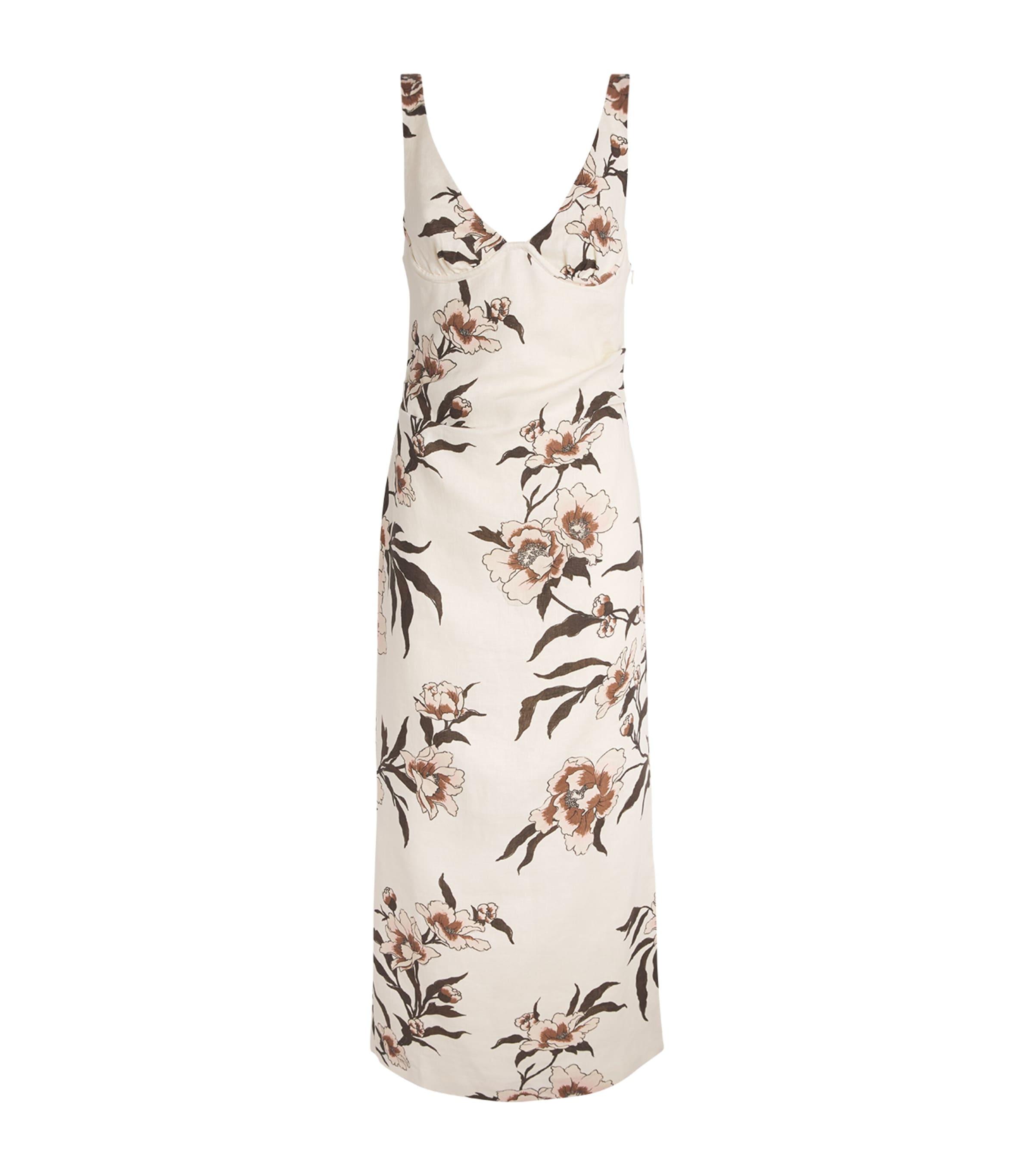 SIR. Linen Peony Balconette Maxi Dress by SIR THE LABEL