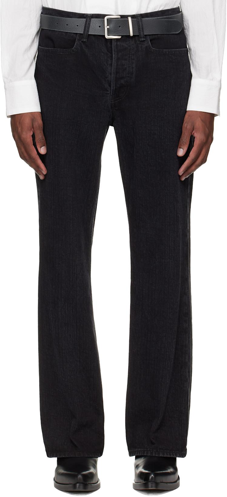 Black Bootcut Washed Jeans by SIRE