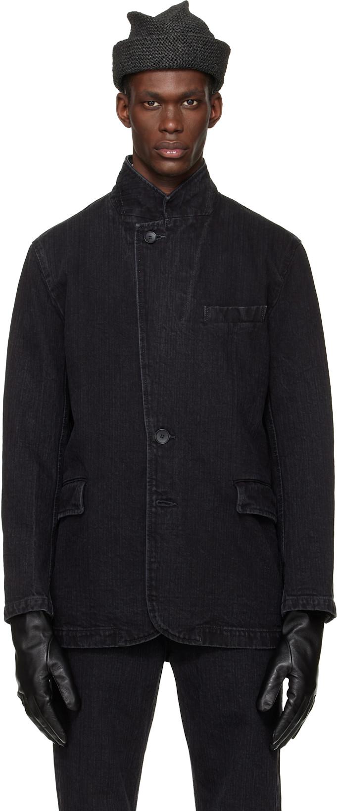 Black Washed Denim Jacket by SIRE