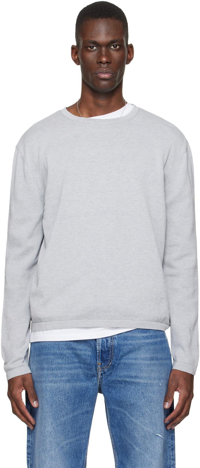 Gray Long Sleeve Crewneck T-shirt by SIRE