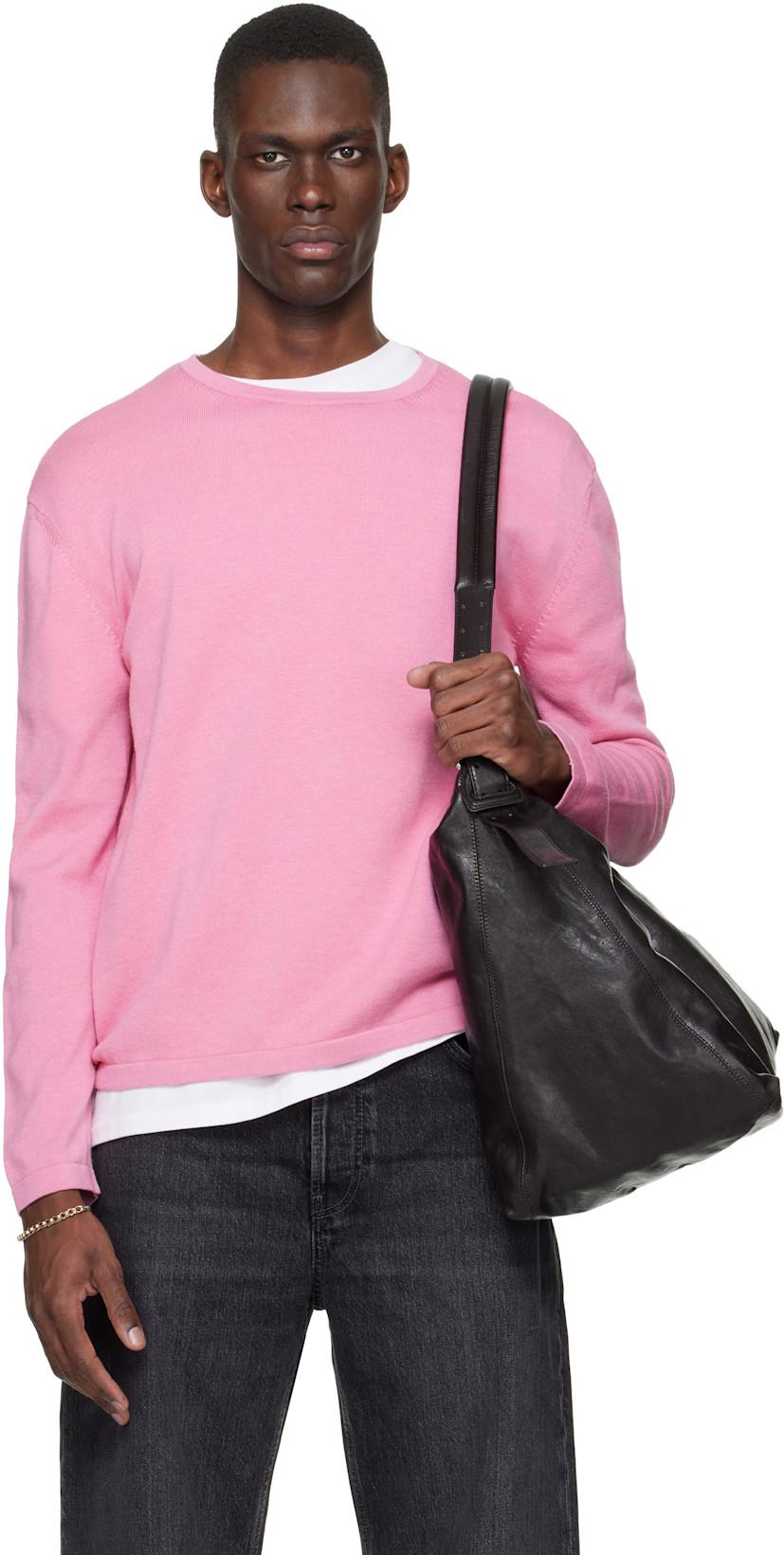 Pink Long Sleeve Crewneck T-shirt by SIRE