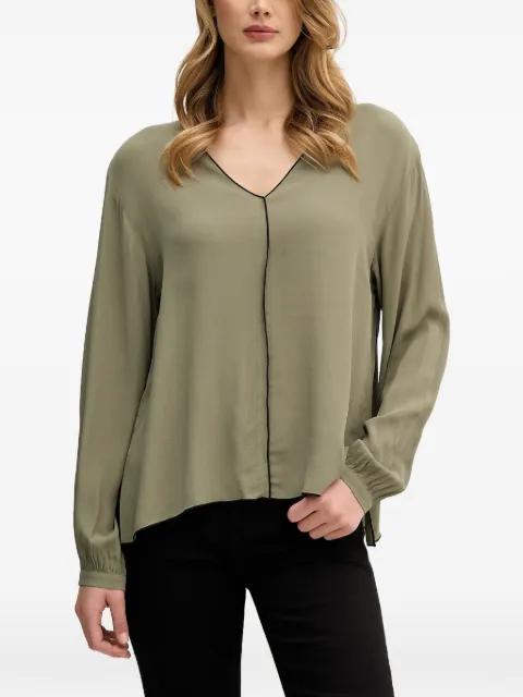 V-neck long-sleeve blouse by SISLEY
