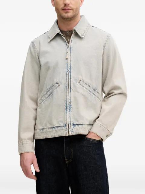 acid-wash zip-up denim jacket by SISLEY
