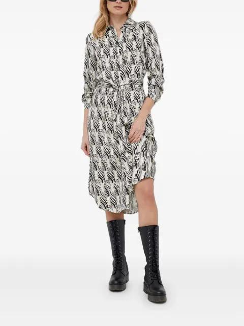 belted midi shirt dress by SISLEY