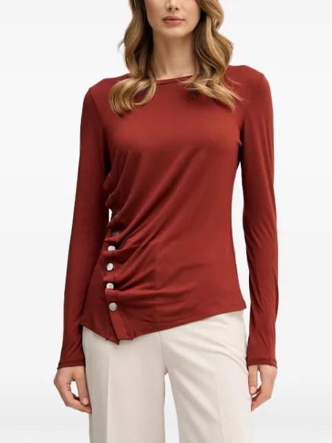 button-detailed ruched top by SISLEY