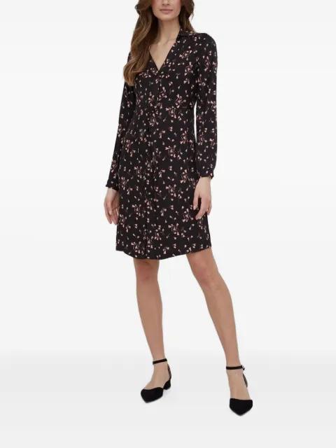 floral-print buttoned midi day dress by SISLEY