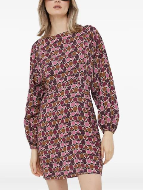 geometric-print long-sleeve mini dress by SISLEY