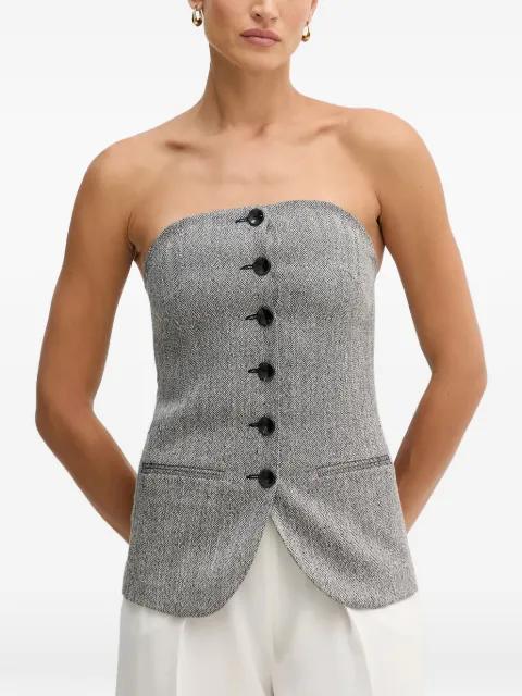 herringbone-pattern strapless top by SISLEY