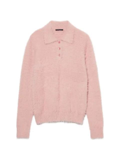 long-sleeve knitted polo shirt by SISLEY