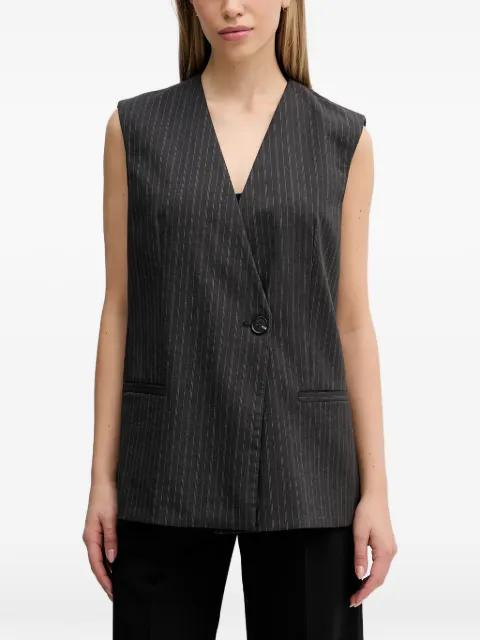 pinstripe V-neck gilet by SISLEY