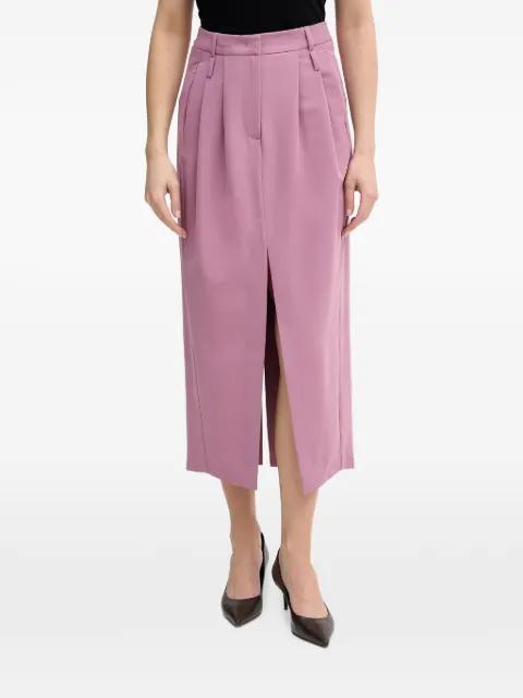 pleat-detail midi skirt by SISLEY