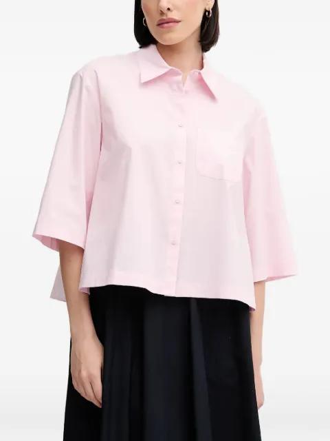 pleated-back short-sleeve shirt by SISLEY