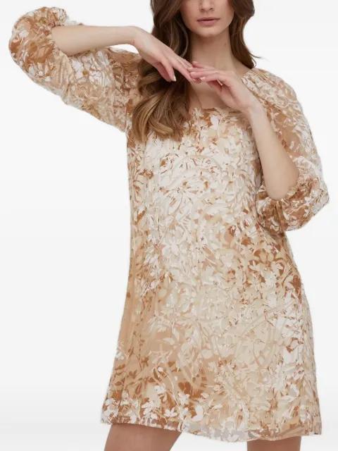 puff-sleeves floral-print mini day dress by SISLEY