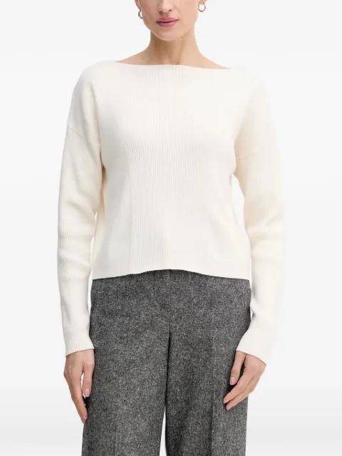 ribbed boat-neck sweater by SISLEY